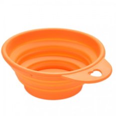 Dog Cat Portable Silicone Collapsible Travel Feeding Bowl Water Dish Feeder WF (Orange) - Intl