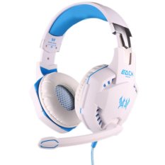EACH G2100 Vibration Function Professional Gaming Headphone Games Headset with Mic Stereo Bass LED Light for PC Gamer white (Intl)