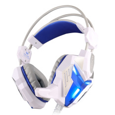 EACH G3100 Gaming Headphone with Mic Stereo Bass LED Light for PC Gamer (White/Blue) - Intl