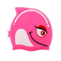 EOZY Children Waterproof Cute Shark Cartoon Elastic Silica Gel Swimming Cap (Pink) - Intl