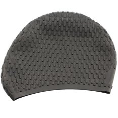 EOZY Women Ladies Waterdrop Cover Anti-Skid Elastic Silica Gel Waterproof Diving Swimming Cap (Grey) - Intl