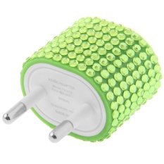 EU Plug Diamond Encrusted Travel Charger for iPhone / iPad / iPod / Samsung / Sony Ericsson / Nokia / LG, 5V / 1A(Green)