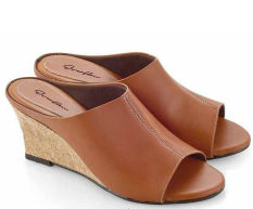 Everflow AL09 Sandal High Heel Wedges - Synth - Rubber - Modis Dan Cantik - Tan