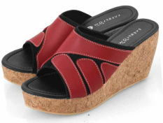 Everflow KT341 Sandal High Heel Wedges - Synth - Rubber - Modis Dan Cantik - Red