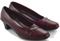 Everflow LY 4101 Sepatu Formal Heels Wanita - Leather - Tpr - Cantik Dan Modis-Maroon