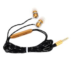 Fashion Design In-ear Stereo Headset Earphone Stereo Headphones Earbuds Handsfree with Mic Voice Control for iPhone Samsung Mp3 all Phone (Gold)