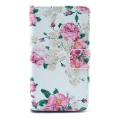 Fashion Flower Floral Pattern Folding Stand Flip Case Cover Skin Protector Cards Slots Wallet for Nokia Lumia N520