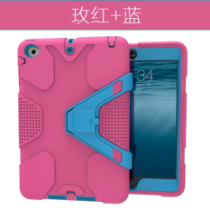 Fashion Shockproof Silicone Back Protective Heavy Duty Hard Case cover shell for Apple iPad Mini 1(Rose&Blue)