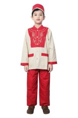 Fayrany Busana Muslim Anak Koko Warna FKW-002D - Merah Krem