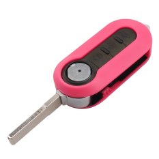 For Fiat 500 Panda Brava Stilo Punto 3 Buttons Remote Key FOB Csae Shell Blade (Pink) - Intl