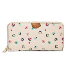 Fossil Sydney Zip Clutch Multiwhite PVC SL6696P- Putih