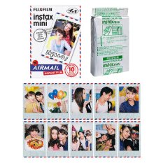 Fujifilm Instax Mini Airmail Instant 10 Film for Fuji 7s 8 25 50s 70 90 / Polaroid 300 Instant Camera / Share SP-1 Printer - INTL