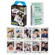 Fujifilm Instax Mini Comic Instant 10 Film for Fuji 7s 8 25 50s 70 90 / Polaroid 300 Instant Camera / Share SP-1 Printer - INTL