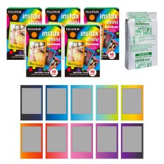 Fujifilm Instax Mini Rainbow Instant 50 Film for Fuji 7s 8 25 50s 70 90 / Polaroid 300 Instant Camera / Share SP-1 Printer - INTL