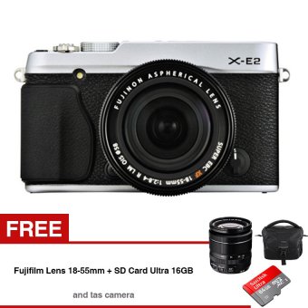 Fujifilm X-E2 Kit - 16 MP - Fujifilm Lens 18-55mm - Silver +SDCardUltra 16 GB & Tas  
