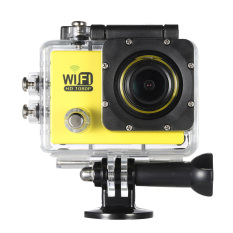 Full HD Wifi Action Sports Camera DV Cam 2.0” LCD 12MP 1080P 30FPS 4X Zoom 140 Degree Wide Lens Waterproof for Car DVR FPV PC Camera Diving Bicycle (Yellow) - Intl