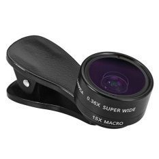 Funipica F-516 Professional HD 3In1 Clip Fish Eye Lens Wide Angle Macro Camera Lens for Mobile Phone and IPad (Black) (Intl)