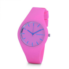 GENEVA silicone watch Color jelly watch ICE wristwatch KYNJDZ120-pink - Intl