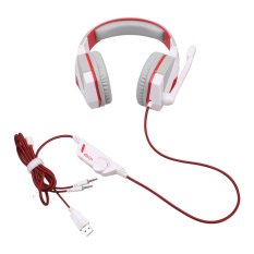 GETEK Gaming Headset EACH G4000 3.5mm LED Headphone Mic for PC (White)