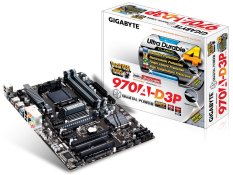 Gigabyte Motherboard GA-970A-D3P, Hitam, Socket AM3+