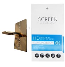 Gold Diamond Ring Stand (firmly stick on phone / phone cover case) + Gratis 1 Clear Screen Protector for Sony Xperia M (ST25i)