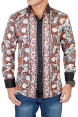 Gudang Fashion - Kemeja Batik Lengan Panjang Slim Fit - Coklat