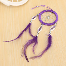 Handmade Dream Catcher with Feathers Car or Wall Hanging Decoration Ornament Purple - Intl