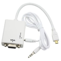 HD Conversion Cable Micro HDMI to VGA with Audio Output - HD009 (White)