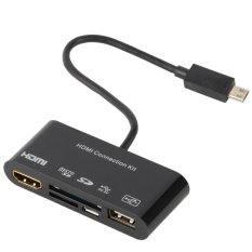 HDMI Adapter OTG Card Reader Connection KIT for Samsung S3/S4/NOTE2/NOTE3 (Black) (Intl)