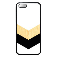 Heavencase Soft Case iPhone SE / 5S / 5 Motif Batik Kayu Chevron 34 Casing Cover - Hitam