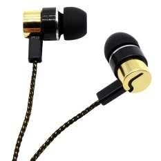 HIE-003-GOL 3.5mm Metal In-Ear Cloth lanyard Noise Isolation Earphones for MP3 Mobile Phone (Gold) (Intl)