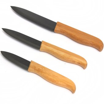 jual high sharp quality bamboo handle with black blade ceramic knife set tools 3 4 quot 5 quot inch jual high sharp quality bamboo handle with black blade ceramic knife set tools 3 4 quot 5 quot inch