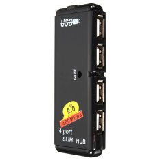 HKS 4 Port USB 2.0High Speed Hub Adapter Charging Data Sync For PC Laptop Notebook (Black) - Intl