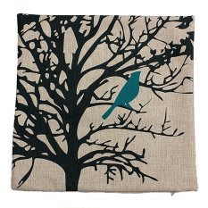Home Decor Vintage Bird Linen Waist Throw Pillow Case Back Cushion Cover Square