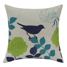 Home Decor Vintage Bird Linen Waist Throw sarung bantal, ulas, sampul bantal Back Cushion Cover Square