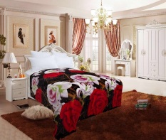 Home-Klik Selimut Bulu Halus Flower Orchid - Size 180 x 200cm