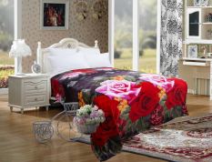 Home-Klik Selimut Bulu Halus Pink Rose Flower - Size 180 x 200cm