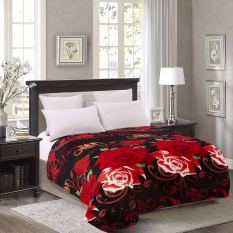 Home-Klik Selimut Bulu Halus Rose Flower - Size 180 x 200cm