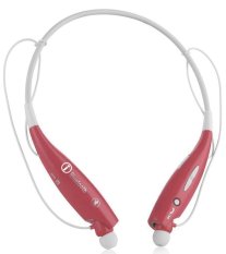 HV-800 Wireless Bluetooth Music Stereo Universal Headset Headphone Vibration Neckband Style for iPhone iPad Samsung (Red) - Intl