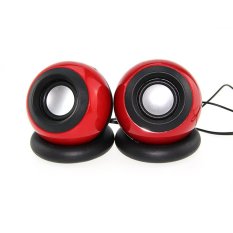 ifang 2Pcs/SetUSB Computer Magic Ball Mini Speakers (Red)