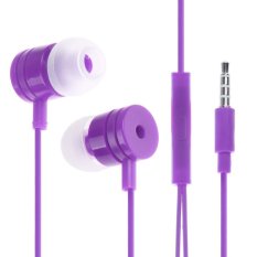 In-ear Stereo Headphone Earphone Earbud w/Microphone For iphone HTC Samsung MP3 Purple (Intl)
