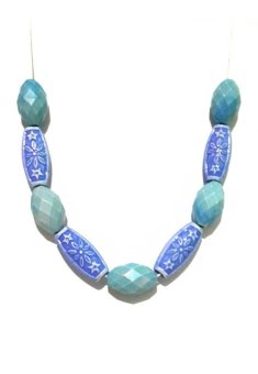 Kalung Ethnic Blue jakarta aksesoris ethnic blue oval cylin adjustable Kalung Ethnic Blue jakarta aksesoris ethnic blue oval cylin adjustable