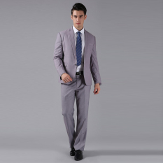 Jaket Kulit - Setelan Jas dan Celana Maskulin - Light Grey