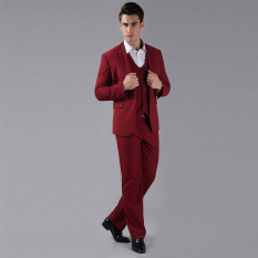 Jaket Kulit - Setelan Jas dan Celana Maskulin - Red