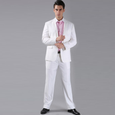Jaket Kulit - Setelan Jas dan Celana Maskulin - White
