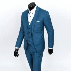 Jaket Kulit - Setelan Jas Pria Trend Fashion - Biru Muda