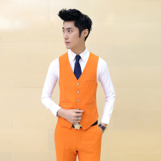 Jaket Kulit - Vest Jas Pria Design Style - Orange