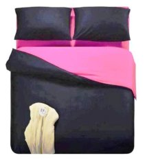 Jaxine Bed Cover Katun Tanpa Sprei Prada Polos Hitam Pink Uk. Double