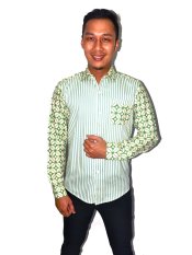 JesThink. Kemeja Pria Lengan Panjang Kombinasi Batik Printing 11