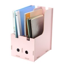 JIANGYUYAN Large DIY Wood Desk Compartments Paper File Storage Organizer (Pink) (Intl)